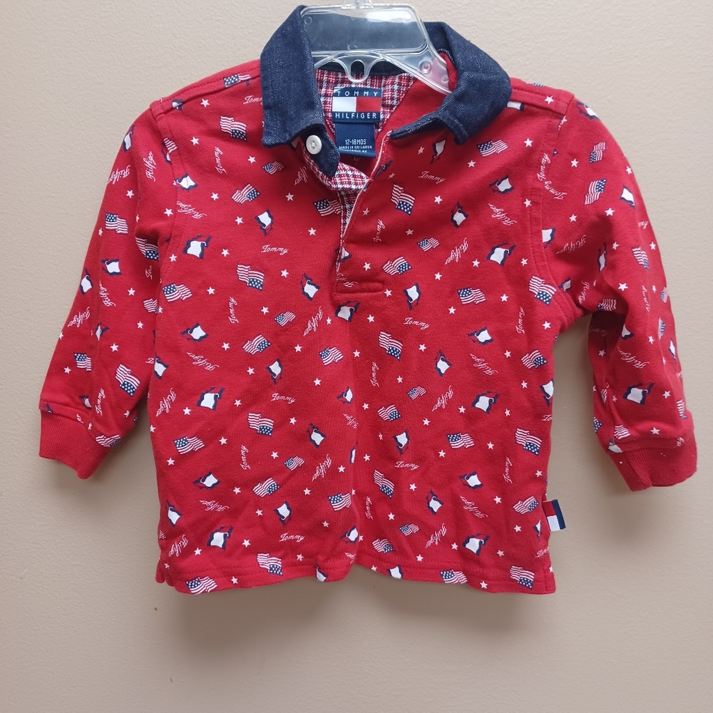 Kids Tommy Hilfiger Patriotic flag Polo shirt- toddler